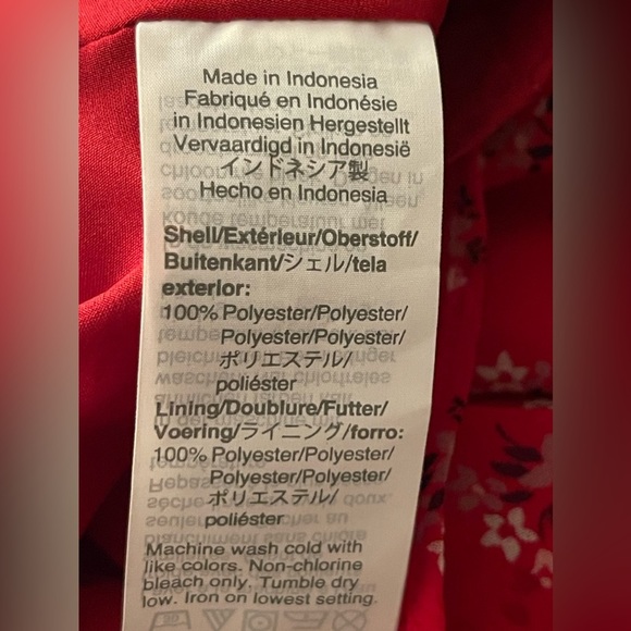 Madewell Red floral long sleeve Madewell blouse. Size XXS - Picture 10 of 10